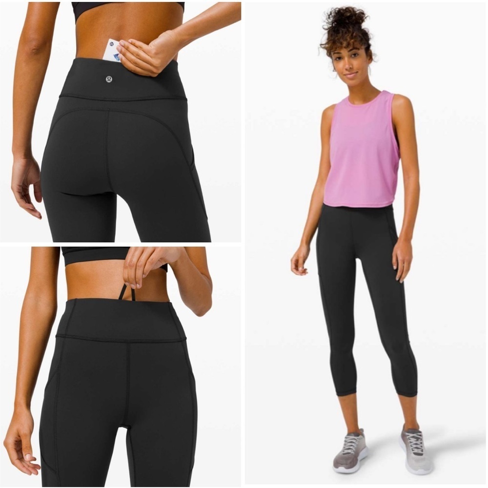 Lululemon Invigorate High-Rise Crop 23" Black Size 2 W6BDVS - Picture 2 of 14
